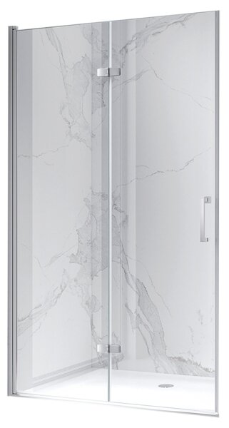 BPS-koupelny Zalamovací otočné sprchové dveře HYD-SD-21C 90 chrom/transparent pro instalaci do niky - bez vaničky