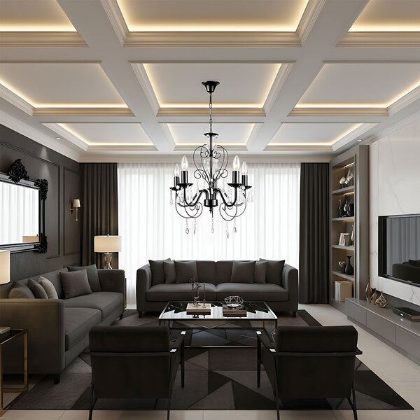 Toolight Rea, Stropní svítidlo EBT010-5CP BLACK, OSW-01245