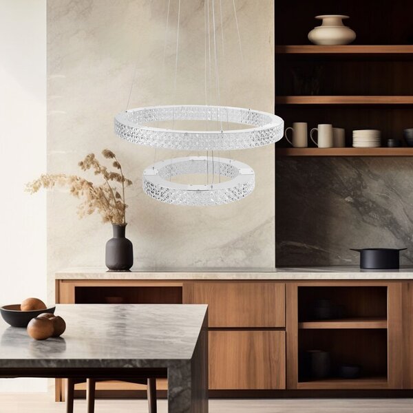 Toolight Toolight, LED stropní svítidlo 60cm, 64W, 4000K, 5000lm, MS007-CP, chromová, OSW-09617