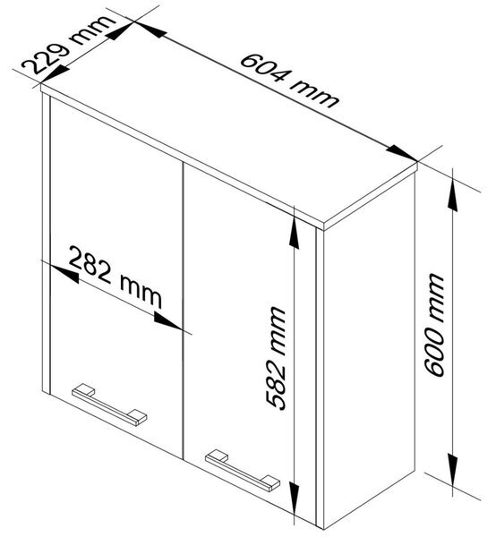 Závěsná koupelnová skříňka Houseland Fin 01 bílá