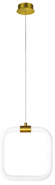 Toolight Toolight, závěsné LED svítidlo 20x20cm, 9W, 3000K, LHJ057-CP1, bílá-zlatá matná, OSW-60030