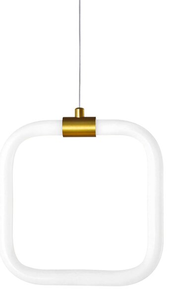 Toolight Toolight, závěsné LED svítidlo 20x20cm, 9W, 3000K, LHJ057-CP1, bílá-zlatá matná, OSW-60030