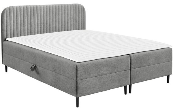 Kontinentální manželská postel 180x200 NEWSOMS 1 - šedá + topper ZDARMA