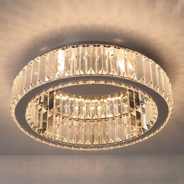 Toolight Toolight, křišťálové stropní svítidlo 50cm, 30W, 4000K, 1401lm, APP1744-C, chromová, OSW-09308