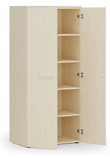 Kancelářská policová skříň PRIMO WOOD s dveřmi, 800 x 500 x 1781 mm, bříza