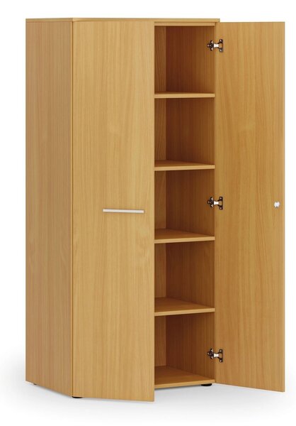 Kancelářská policová skříň PRIMO WOOD s dveřmi, 800 x 500 x 1781 mm, buk