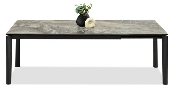Rozkládací jídelní stůl 180(240)x95 WAHI - šedý mramor / černý