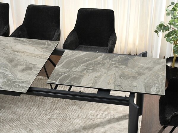 Rozkládací jídelní stůl 180(240)x95 WAHI - šedý mramor / černý