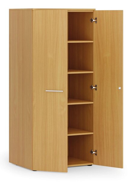 Kancelářská policová skříň PRIMO WOOD s dveřmi, 1781 x 800 x 600 mm, buk
