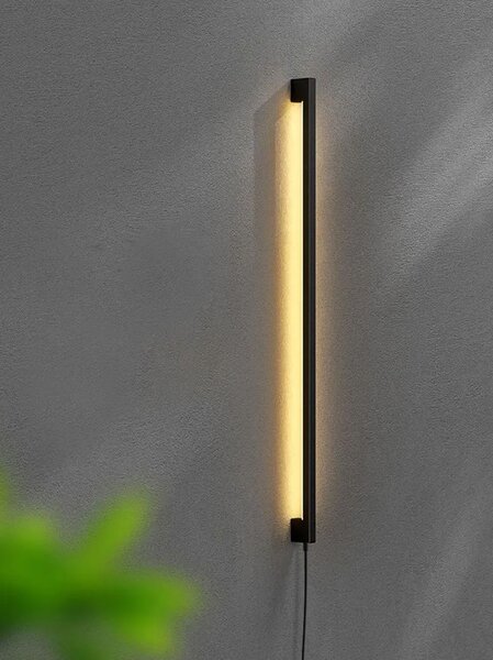 Toolight Toolight, LED nástěnné svítidlo 80cm, 12W, 3000K, LHJ063-W, černá matná, OSW-60032