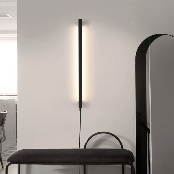 Toolight Toolight, LED nástěnné svítidlo 80cm, 12W, 3000K, LHJ063-W, černá matná, OSW-60032