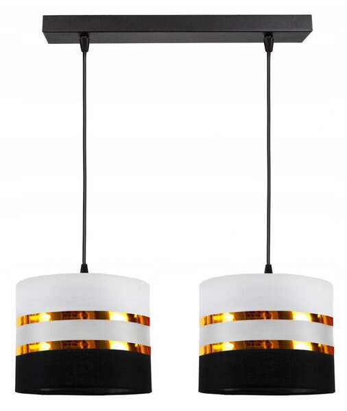 Lustr na lanku CORAL 2xE27/60W/230V černobílá