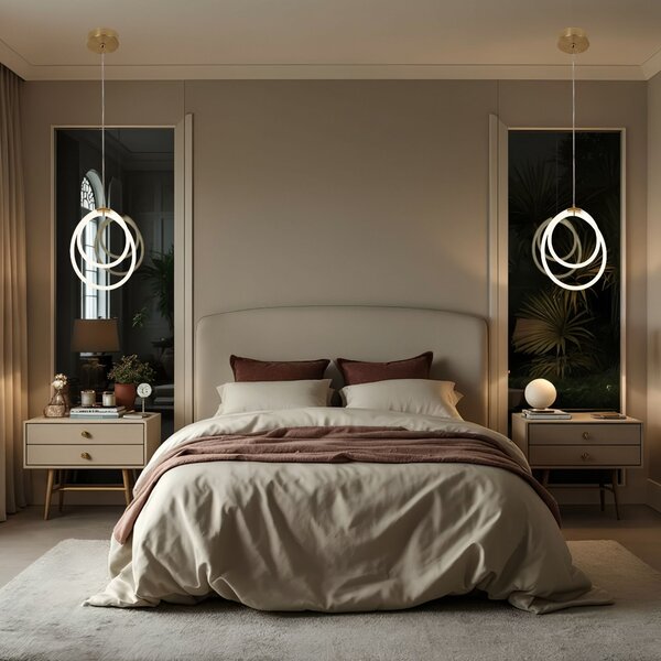 Toolight Designové LED osvětlení Circle-4 Double G021-CP zlaté