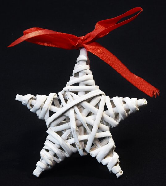 Vingo Vánoční ozdoba bílá hvězdička - 5ks, 10x10cm