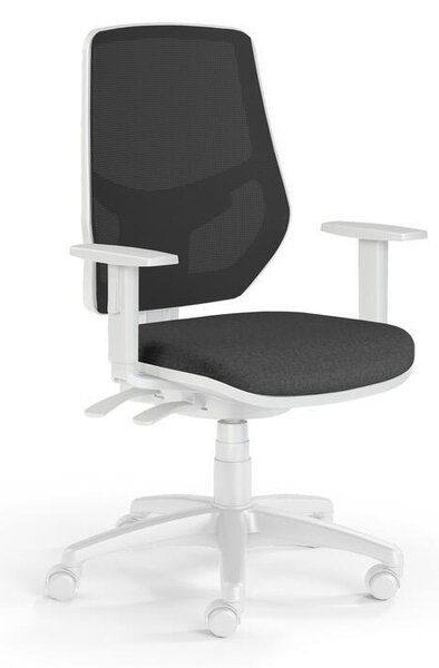 Kancelářská židle LEX se síťovaným opěrákem a s područkami šedá