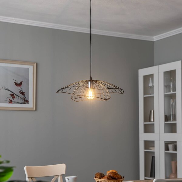 Opviq Závěsné světlo Tel 6500 Ø50cm černé, stmívatelný, Černá, Obývací pokoj / jídelna, kov, Moderní