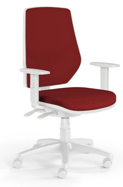 Kancelářská židle LEX se síťovaným opěrákem a s područkami červená