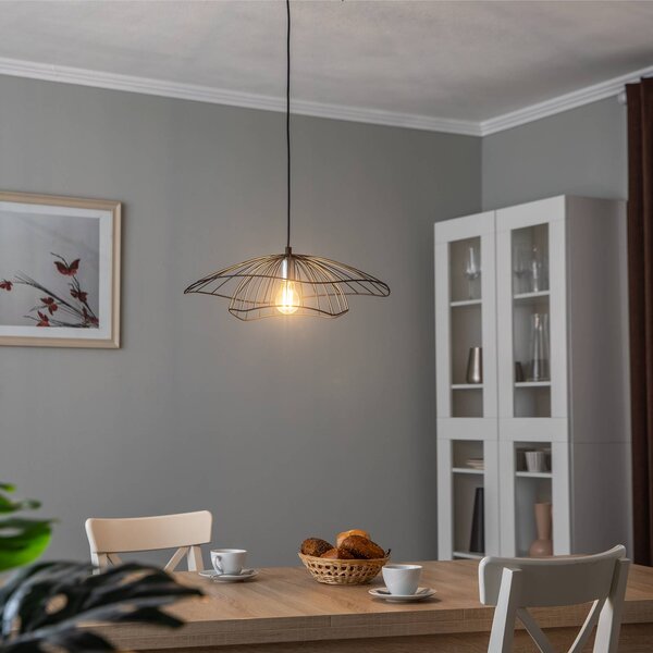 Opviq Závěsné světlo Tel 6500 Ø50cm černé, stmívatelný, Černá, Obývací pokoj / jídelna, kov, Moderní