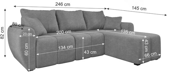 Designová rozkládací sedačka BIANA - černá
