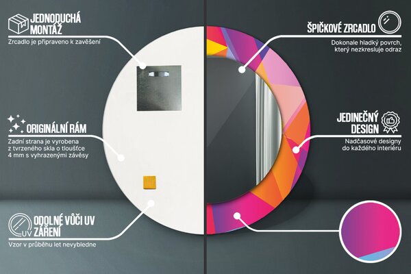Kulaté dekorační zrcadlo Geometrické složení