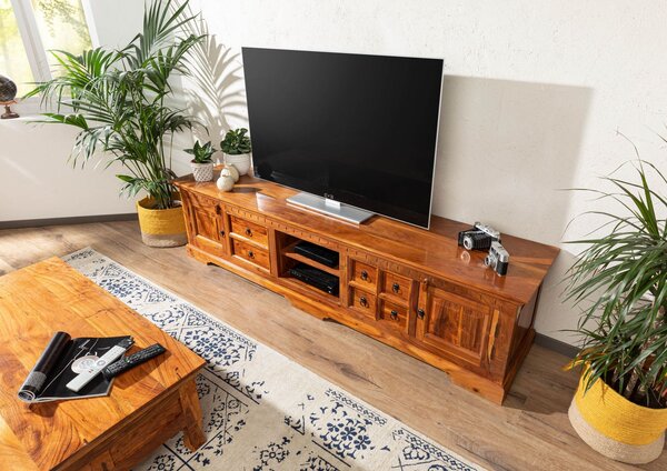 CAMBRIDGE HONEY TV stolek 220x55 cm, akácie