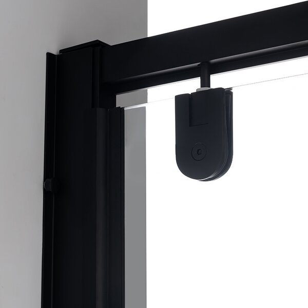 BPS-koupelny Sprchové dveře HYD-ZOB 80 černá/transparent pro instalaci do niky - bez vaničky