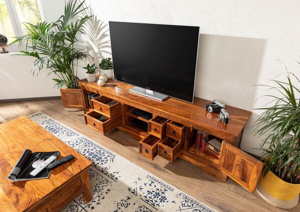 CAMBRIDGE HONEY TV stolek 220x55 cm, akácie
