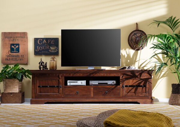 CAMBRIDGE TV stolek 200x55 cm, akácie
