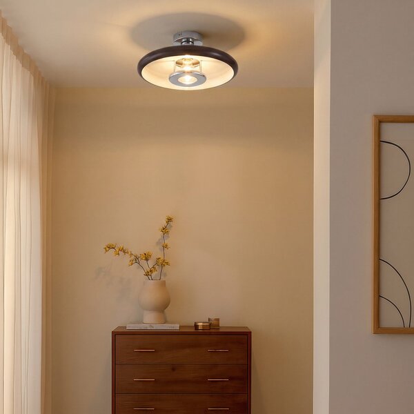Stropní Lampa Lindby, Branford, stmívatelné, Hnědá / Rezavá, Obývací pokoj, Kov, Vintage