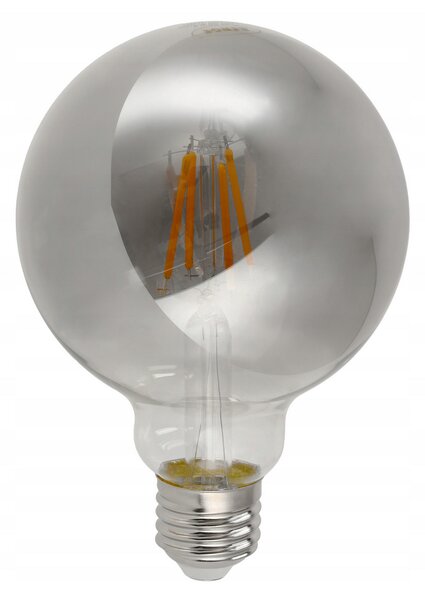 LED žárovka G95 - E27 - 6W - FILAMENT - kouřová - teplá bílá BERGE