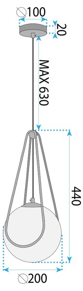 Toolight Závěsné osvětlení Modern D33 APP1792-1CP 20cm černé