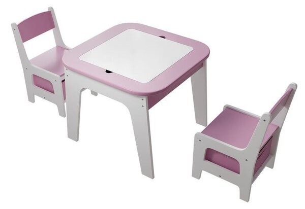 Dětský stůl a židle 3v1 s deskou pro stavebnice typu LEGO®