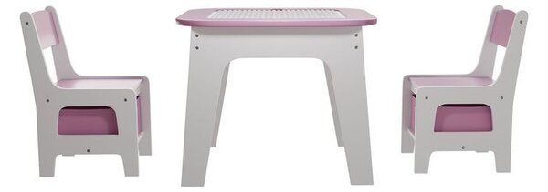 Dětský stůl a židle 3v1 s deskou pro stavebnice typu LEGO®