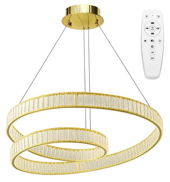 Toolight Toolight, LED závěsné svítidlo 60cm, 72W, 3500lm, APP1767-CP, zlatá, OSW-04343