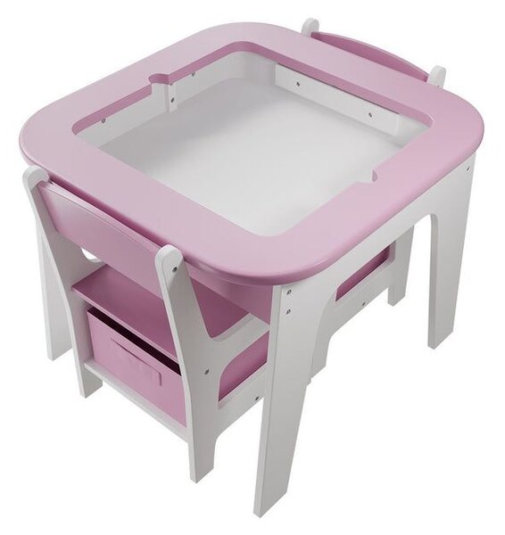 Dětský stůl a židle 3v1 s deskou pro stavebnice typu LEGO®