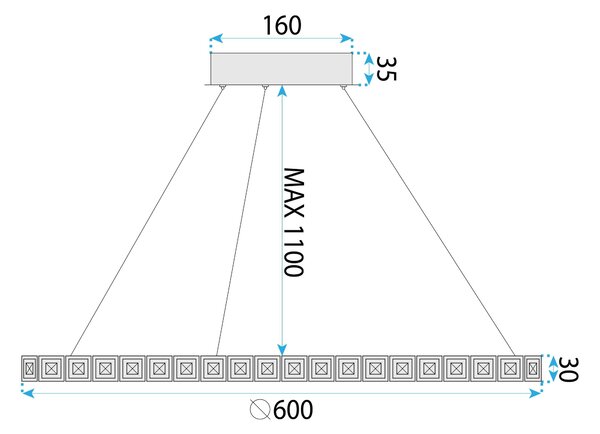 Toolight Toolight, LED stropní osvětlení 59cm, 36W, 4000K, MS009-C, růžové zlato, OSW-09619