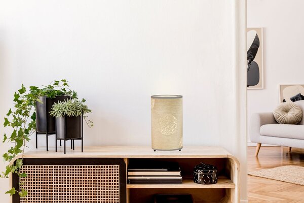 Stolní lampička v boho stylu PERLA - 1xE14, 40W, béžová