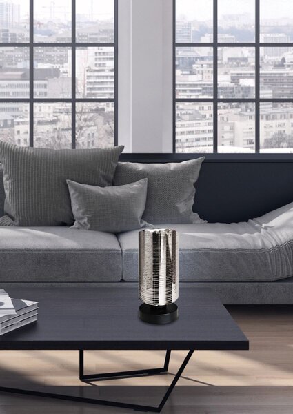Moderní stolní lampa COX - 1xE27, 60W, chromovaná