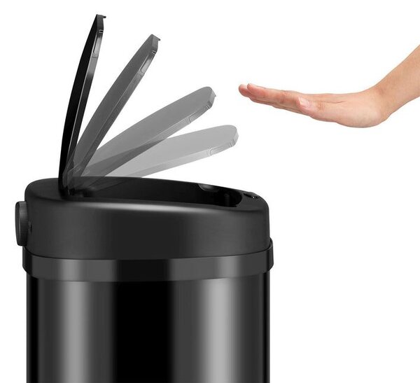 Automatický odpadkový koš 70 l s pohybovým senzorem, černý