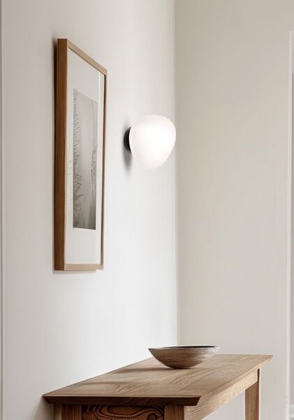 Nástěnné osvětlení v japandi stylu STONES - 1xE27, 40W, 20cm, černé / bílé