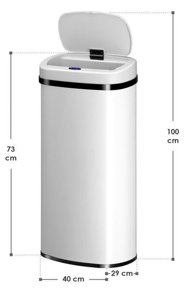 Automatický odpadkový koš 70 l s pohybovým senzorem, bílý