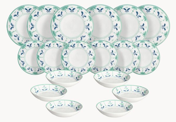 Sada porcelánového nádobí Madison Positano, pro 6 osob, 18 dílů