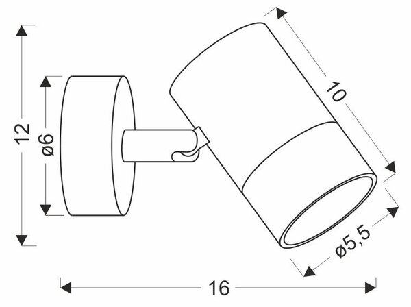 Nástěnné bodové světlo TOBI - 1xGU10, 15W, zlaté / černé