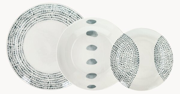 Sada porcelánového nádobí Madison Solstice Gray, pro 6 osob, 18 dílů