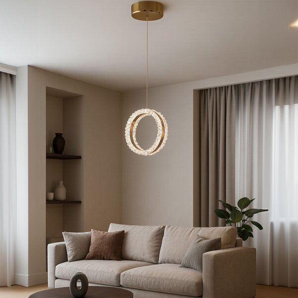 Toolight Toolight, závěsné LED osvětlení 20cm, 14W, 3000K, LHJ098-CP, zlatá, OSW-60043