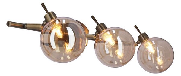 Stropní bodové svítidlo LENTINI - 3xG9, 40W, patina / jantarové
