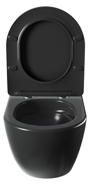 BPS-koupelny Závěsná WC mísa se SoftClose sedátkem HYD-4669, černá mat