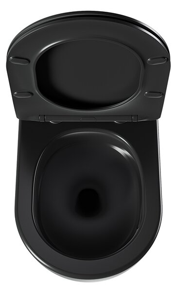 BPS-koupelny Závěsná WC mísa se SoftClose sedátkem HYD-4669, černá mat