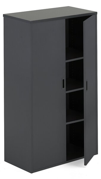 AJ Produkty Kancelářská policová skříň MODULUS, výška 1600 mm, černá