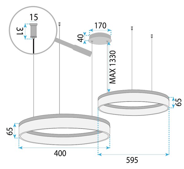 Toolight Rea, Led osvětlení LHJ048-CP2 GOLD, OSW-50023
